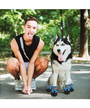 Waterproof Dog Shoes for Small & Medium Dogs - 4 Pack with Reflective Straps & Anti-Slip Sole - Winter Paw Protectors - Blue (XXL) - Buy Online on GoSupps.com