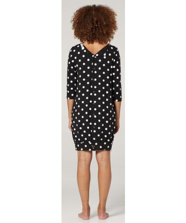 HAPPY MAMA Maternity Nursing Hospital Gown 1078 Black With Dots - Size 10-12 - Buy Online on GoSupps.com