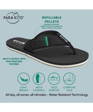 PARAKITO Mosquito Sandals for Men | DEET-Free Citronella Essential Oil Protection | Camping, Hiking, Travel | 11 Oshee Black - Buy Online on GoSupps.com