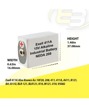 Buy Exell 411A Alkaline 15V Battery - Replaces NEDA 208 10F20 BLR121 & More | International Shipping Available - Buy Online on GoSupps.com
