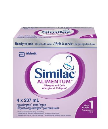 Similac Alimentum Hypoallergenic Baby Formula Ready To Use 4 x 237 mL 0+ Months