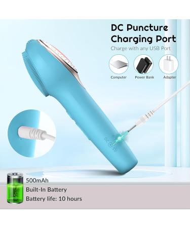 ADINC Facial Cleansing Brush Waterproof and Rechargeable Face Scrub Brush for Men & Women Cleansing Exfoliating and Massaging Electric Face Scrubber Sky Blue - Buy Online on GoSupps.com