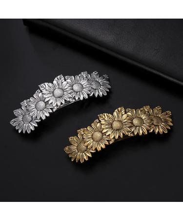 Handcrafted Oak Leaf Hair Clip - Vintage Viking Celtic Knot Barrette - Antique Silver Finish - Hair Accessories for Women and Girls - Buy Online on GoSupps.com