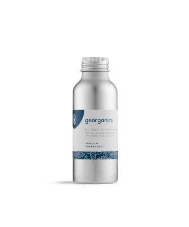 Georganics Doll Ganics Natural Biological Coconut oil mouth water English Peppermint 100ml/Organic Coconut Oil Pulling Natural Whitening Mout Hwash 100ml 1 piece English Peppermint 10 ml (1 Pack)