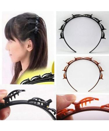 Shop Hroijsl Double Bang Hairstyle Hair Bands with Clips | Hairpin Headgear & Cracking Clips for Women & Girls (2pc) - Buy Online on GoSupps.com