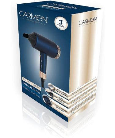 Carmen C81065BC Twilight Hair Dryer | 1800W Professional Lightweight Dryer with Cool Shot Function - Blue/Champagne - Buy Online on GoSupps.com