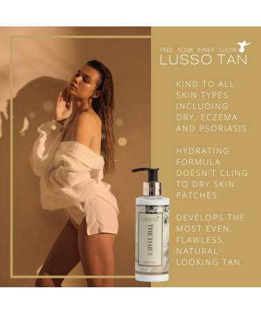 Daily Gradual Tanner 500ml Lusso Tan - Easily Absorbed Fake Tan for Face and Body. Streak-Free and Guide-Colour-Free Self Tan Skin Care Moisturiser Lotion. Organic Vegan and Cruelty-Free False Tan. Daily 500ml - Buy Online on GoSupps.com