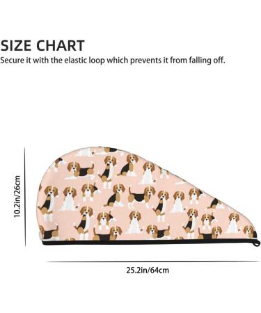 Hair Towel Wrap - Quick Drying Turban with Button | Beagle Dog Design - Buy Online on GoSupps.com