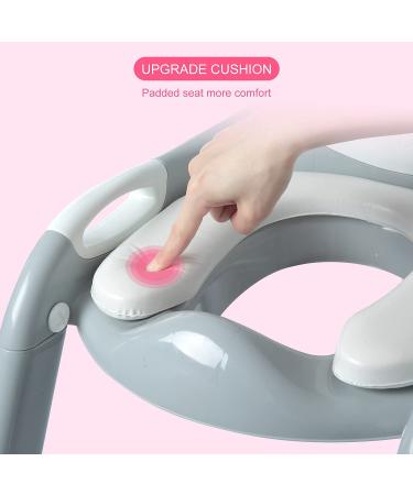 Potty Training Seat for Toddlers | Kids Toilet Chair with Ladder and Step Stool (Gray/White) - Buy Online on GoSupps.com