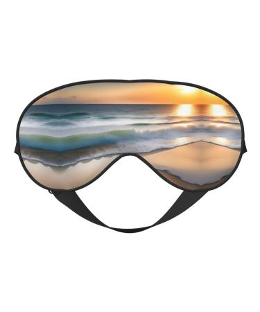 Sunset Over The Waves Eye mask Soft Elastic and Adjustable Nighttime Comfort Sleeping mask Suitable for Both Men and Women
