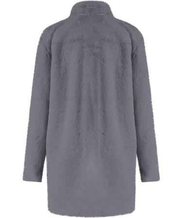 Shop Hanxiulin Oversize Plush Hoodie Jacket - Fleece Winter Coat for Women Cozy Long Sleeve Stand-Up Collar 5XL Dark Gray - Buy Online on GoSupps.com
