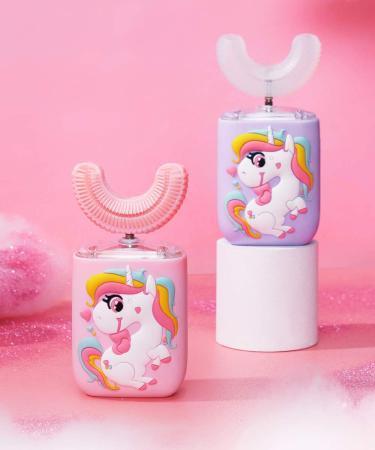 Kids Electric Toothbrush Unicorn | Sonic U Shaped Rechargeable | 6 Modes Smart Timer | IPX7 Waterproof | Oral Cleaning for Ages 2-7 | 1 Purple Toothbrush - Buy Online on GoSupps.com