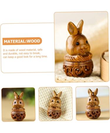 Minkissy 4-Piece Sandalwood Necklace Trailer Set | Essential Oil Ring & Rabbit Holder | Chinese Dcor Jewelry & Fragrance Bracket - Buy Online on GoSupps.com