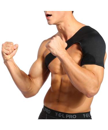 Black Shoulder Brace for Men Women AC Joint Arm Immobilizer Wrap Support Compression Sleeve Rotator Cuff Torn Rotator Cuff for Tendonitis Bursitis