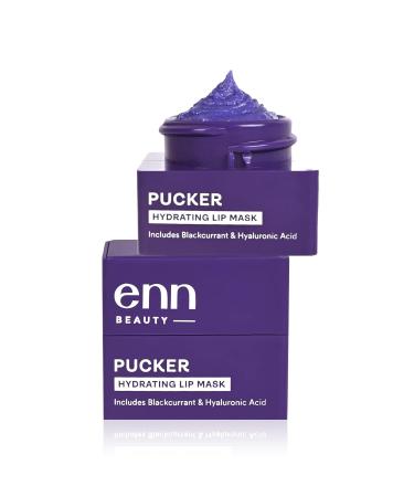 Pucker Hydrating Lip Mask With Hyaluronic Acid (Blackcurrant) Tinted Lip Mask for Dry and Dark Lips Chapped Lips Natural For Man and Women 6gm