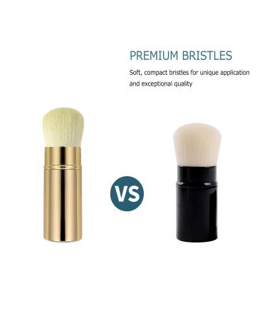 Retractable Kabuki Foundation Brush - Flat Angled Travel Brush for Blush Bronzer & Powder | Golden-Beige - Buy Online on GoSupps.com