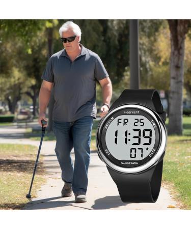 Buy Hearcent Speaking Wristwatch for Visually Impaired | Large LCD Display French Voice | Ideal for Seniors & Blind Users - Buy Online on GoSupps.com