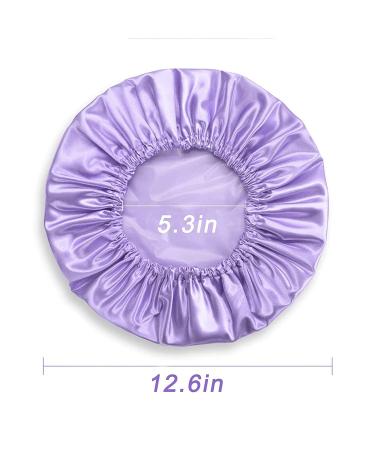 Smilco Reusable Waterproof Shower Caps for Women - 2 Pack EVA Hair Caps with Double Waterproof Layers for Hair Protection in Purple and Blue - Buy Online on GoSupps.com