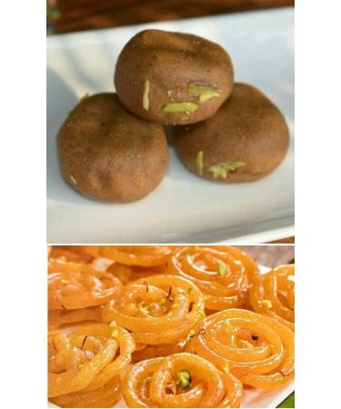 Two Different Types Of Delicious Indian Traditional Sweets Raksha Bandhan Marriage Diwali Holi Ganesh Chaturthi Festival Treat For Family & Friends (2 375g Each)(Rasmalai & Green Pista Barfi) - Buy Online on GoSupps.com