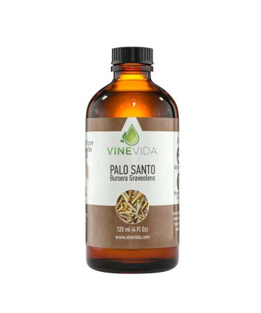 VINEVIDA Palo Santo Essential Oil 4 oz - Undiluted Palo Santo Oil 4 oz - DIY Candle Scents for Candlemaking - Bulk Essential Oil for Soap Making Safe for Skin Palo Santo 4 Fl Oz (Pack of 1)