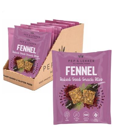 Healthy Snacks by Pep & Lekker - Baked Seed Snack Bites - Fennel (12 x 30g) - Plant-Based - Low Sugar - High Fibre - Gut Health - No Added Sugar - Vegan - Protein Source FENNEL & CHIA