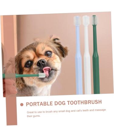 GRIRIW 4pcs Toothbrush Tufting Kit Pet Kitten Supplies Cat Toothpaste and Brush Kit Puppy Tufted Plastic - Buy Online on GoSupps.com