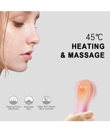 Silicone Face Scrubber Exfoliator | Rechargeable Sonic Facial Cleansing Brush with LCD Screen for Men & Women - Deep Cleansing & Exfoliating in Pink - Buy Online on GoSupps.com