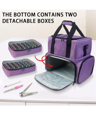 Yklhsocneg Portable Nail Polish Storage Bag Handbag with Shoulder Strap Removable Divider Multi Carry Bag Gray - Buy Online on GoSupps.com