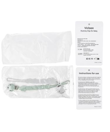 Vicloon Silicone Pacifier Chain - 2 Pack Baby Pacifier Clips for Girls & Boys - Green & Gray Gift Set - Buy Online on GoSupps.com