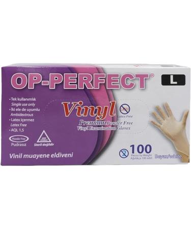 OP-PERFECT Premium Powder-Free Disposable Vinyl Gloves Medium PACK OF 100 - Buy Online on GoSupps.com