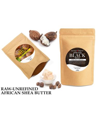 Raw African Shea Butter 1 lb - Natural Unrefined Moisturizer for Dry Skin | Grade A Ivory/White & Black Soap Bar | Ideal for Body Hair & Face - Buy Online on GoSupps.com