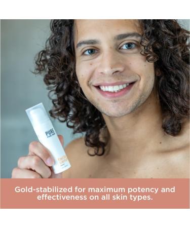 Pure For Men Gold Vitamin C Serum | Vegan & Hydrating | Nourishes & Brightens Skin with Essential Oils | 1 oz - Buy Online on GoSupps.com