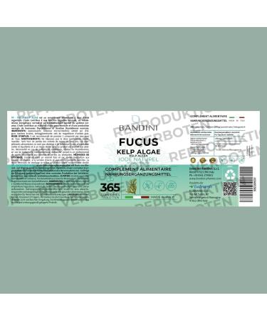 Buy Bandini Fucus Kelp Algae 150mcg - Natural Iodine Source for Energy Metabolism Hair & Nails | High Dose Vegan 365 Tablets - International Shipping Available - Buy Online on GoSupps.com