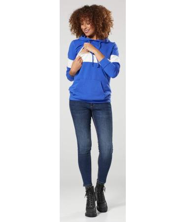 Happy Mama Women's Nursing Hoodie Breastfeeding Maternity - Royal Blue & White - Size 10 - Buy Online on GoSupps.com