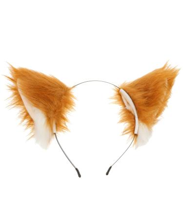 SHINEOFI Cat Ears Headband Plush Furry Cat Ears Headwear Cosplay Hairband Fox Cat Ears Animal Wolf Headwear Halloween Headband Headpiece Costume Accessories C Assorted Color 3