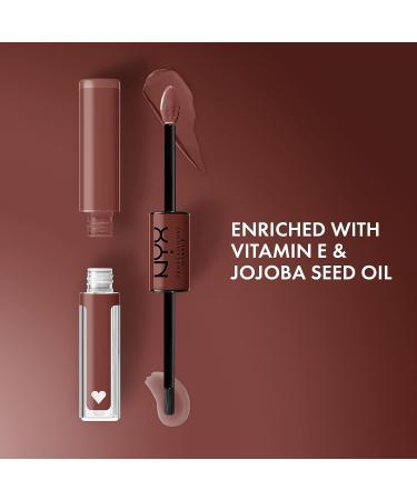 NYX Shine Loud Long-Lasting Liquid Lipstick & Clear Lip Gloss - Boundary Pusher (Warm Brown) - Buy Online on GoSupps.com