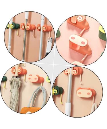 Garneck Wall-Mounted Mop & Broom Holder - No Punching Tool Organizer - Orange | Perfect for Bathrooms & Gardens | 10.40x5.00x4.50CM - Buy Online on GoSupps.com