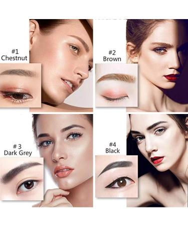 Waterproof Eyebrow Pencil - Professional Microblading Gel with 4 Fork Tips | Long-Lasting Dark Gray (3#) for Perfect Brows | International Shipping Available - Buy Online on GoSupps.com