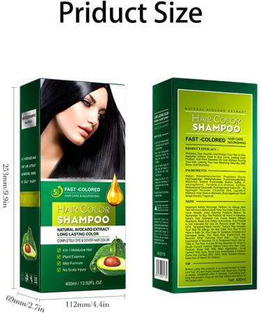 HOUSN Black Hair Dye Shampoo black hair shampoo 3in1 color shampoo against gray hair gray coverage and care in one nourishing hair color shampoo for dry hair shampoo against gray hair 400 ml - Buy Online on GoSupps.com