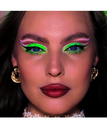 7Days Neon Eyeshadow Palette - 9 Vibrant UV Glow Colors for Black Light Halloween Rave & Festival | Matte Glitter & Shimmer Finish - Buy Online on GoSupps.com