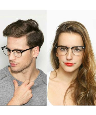 COASION Blue Light Blocking Semi-Rimless Glasses | Tortoise/Gold Frame | 50mm Clear Lens Computer Game Eyewear - Buy Online on GoSupps.com