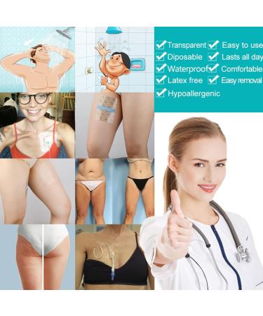 Thigh Lift Tape - Transparent Adhesive Bandage for Sagging Skin & Cellulite | Ultra-Thin Waterproof Disposable | Pack of 50 - 6x6 Inch - Buy Online on GoSupps.com