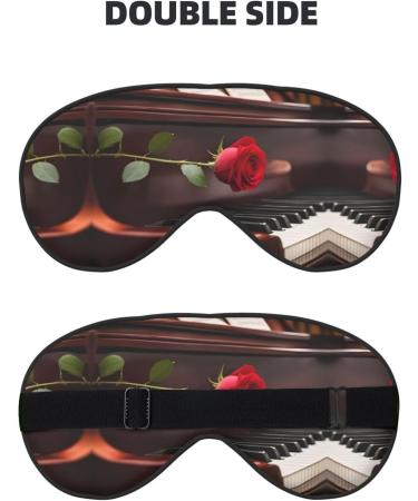 Red Rose Piano Print Eye Mask - Ultra-Soft Light-Blocking for Comfort & Restful Sleep | International Shipping - Buy Online on GoSupps.com