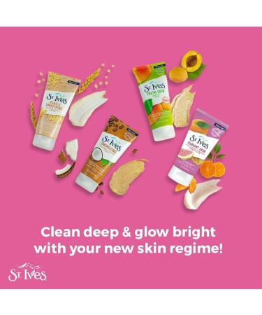 St. Ives Gentle Smoothing Oatmeal Scrub & Mask 150 ml + Radiant Skin Face Scrub with Pink Lemon and Mandarin Orange Dermatologist-Tested with 100% Natural Exfoliants - Buy Online on GoSupps.com
