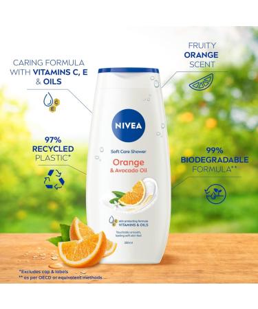  NIVEA NIVEA Indulgent Moisture 6-pack of moisturizing shower creams with avocado oil orange fragrance 6 x 250 ml - Buy Online on GoSupps.com