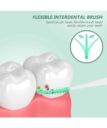 SUPVOX Interdental Brushes - 160pcs Portable Dental Floss Sticks for Effective Tooth Cleaning (Light Green) - Buy Online on GoSupps.com