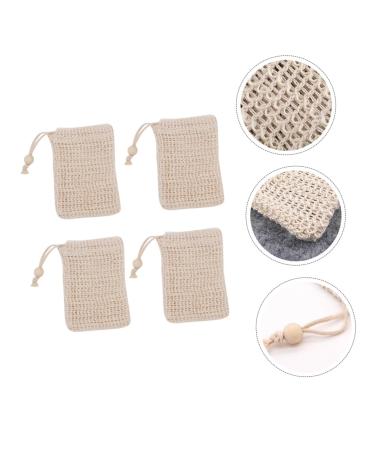 FRCOLOR 8 Pcs Cotton Linen Soap Pouches - Natural Sisal Drawstring Bags for Soaps | Eco-Friendly Durable & Perfect for Women - Khaki Color - Buy Online on GoSupps.com