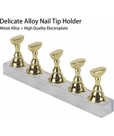 Nail 14 9 2 Display Stand for False Nails Nail Art Practice Gold Magnetic Nail Shelf - Buy Online on GoSupps.com