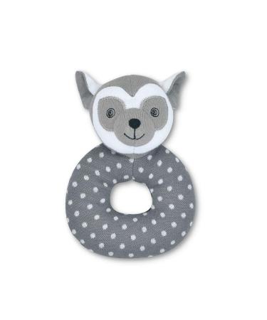 Organic Farm Buddies Apple Park Bruce Lemur Teething Rattle  Baby Toy for Infants - Hypoallergenic  100% Organic Cotton