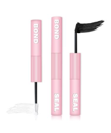 Lash Bond and Seal Lash Glue Waterproof Long Lasting 2 in 1 Lash Extension Glue for DIY Cluster Lash False Strip Lashes Individual Lash Clusters Fake Eyelashes - Pink
